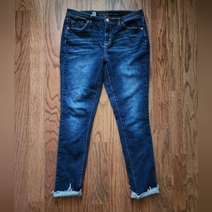 Massimo Women's 8R Curvy Skinny Raw Hem Dark Wash Denim Jeans